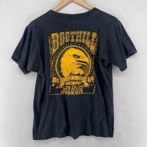 BOOT HILL SALOON Shirt Men L 1987 Daytona Beach FL Bike Week Biker Bar Black VTG